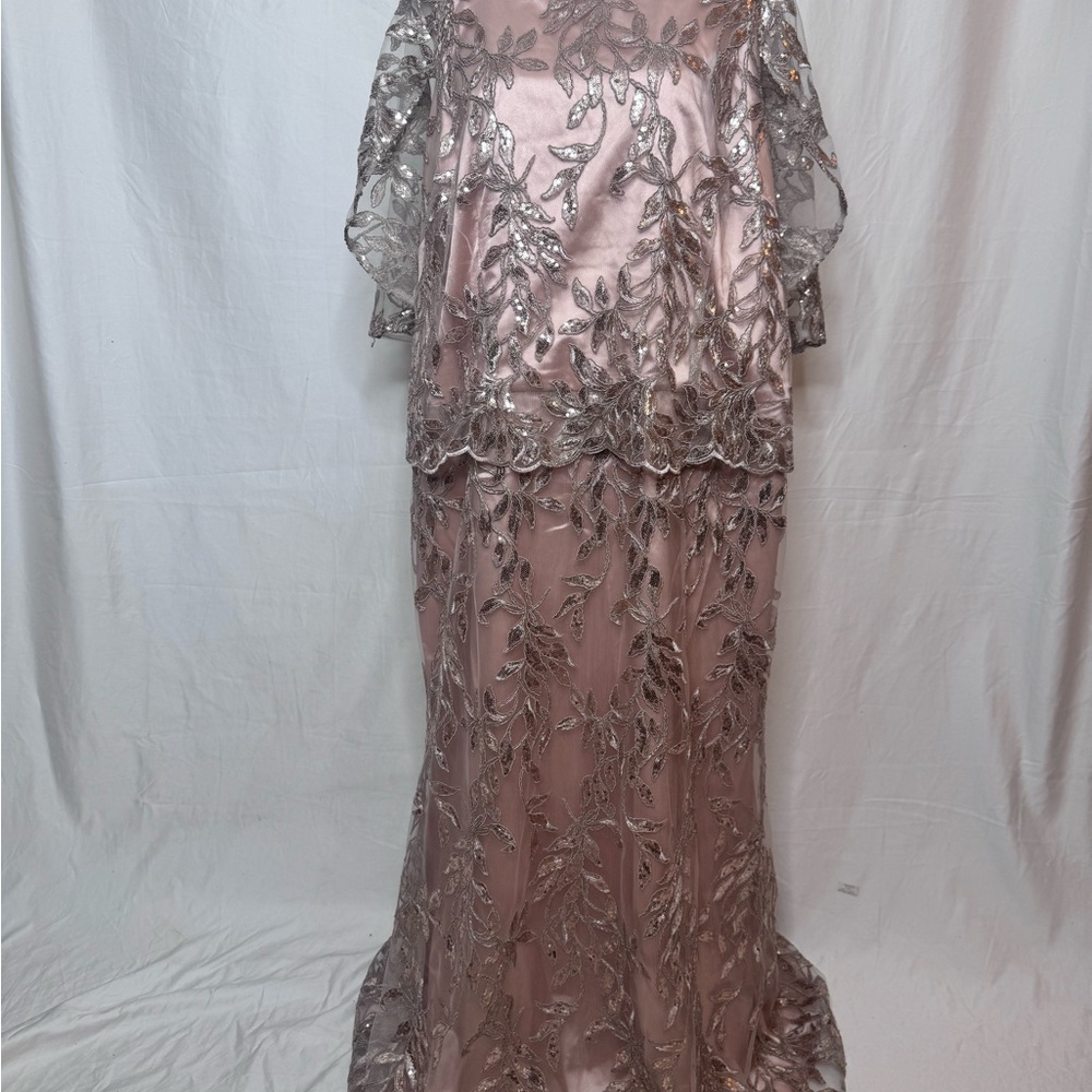 Brianna Womens 14W Sequin Embroidery Long Evening Dress Formal New - Picture 6 of 9